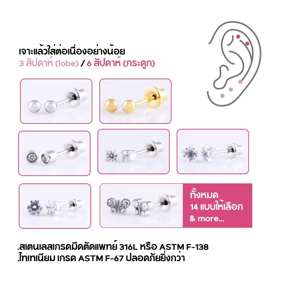 Model H: Jelly Fish เจาะเอง DIY ที่บ้านได้ง่ายๆ อุปกรณ์ครบพร้อมเจาะได้เลย