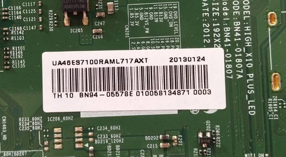 เมนบอร์ดซัมซุง (Mainboard Tv Samsung) อะไหล่แท้/มือสองพร้อมใช้งาน รุ่น UA46ES7100R พาร์ท BN94-05578E