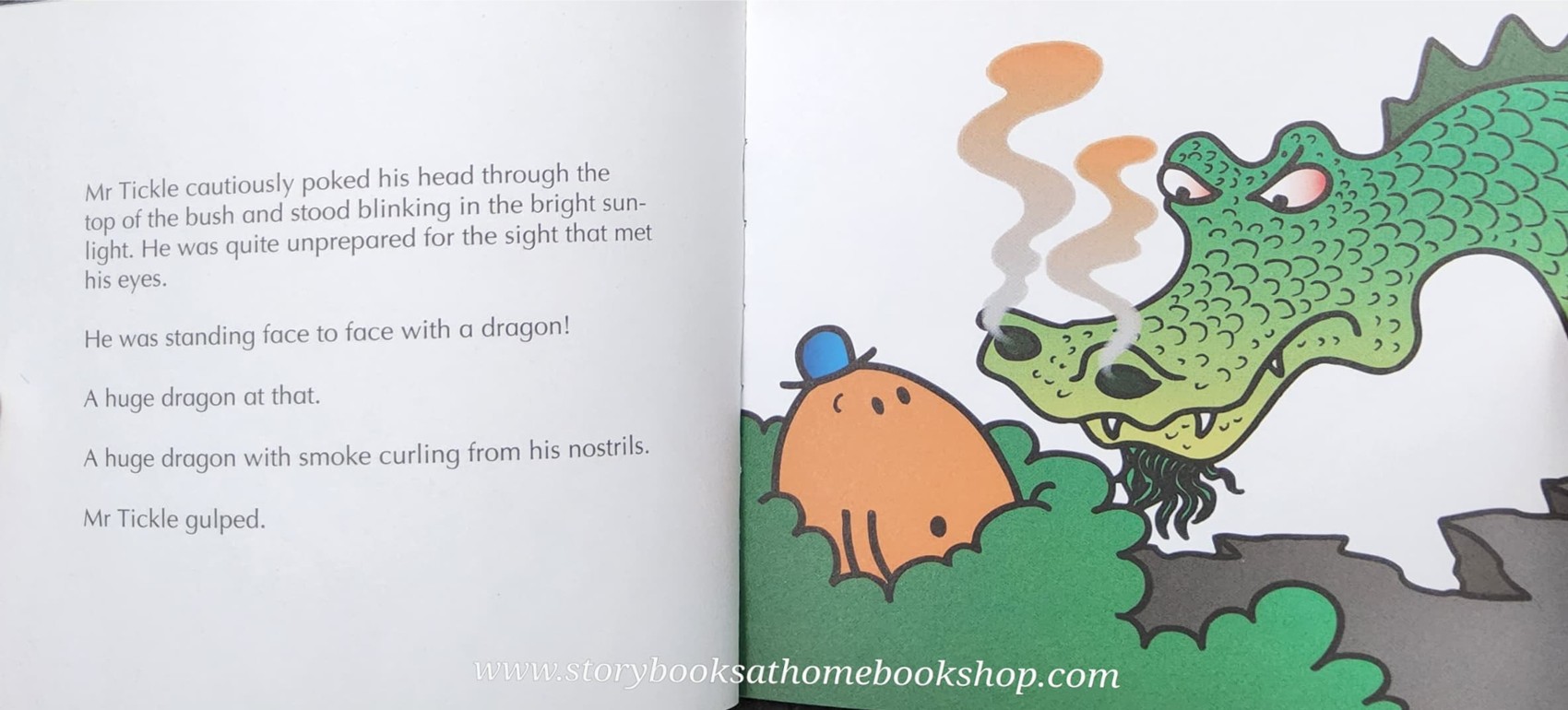 หนังสือ Bestseller Small book** **หนังสือนิทานปกอ่อน** 👉LITTLE MISS&MR.MEN👍 🍅🍅MR.TICKLE AND THE DRAGON by Roger Hargreaues ปกกริทเตอร์