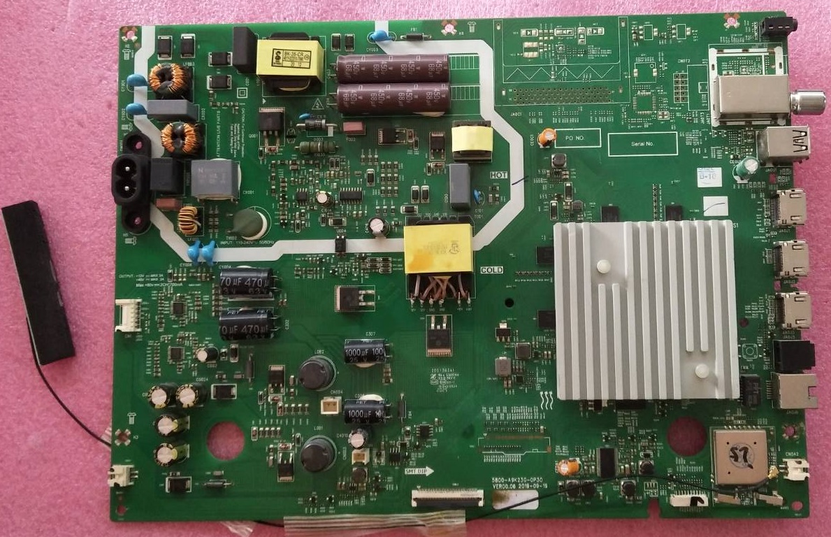 เมนบอร์ดทีวี พานาโซนิค PANASONIC ของแท้มือสองถอดจากเครื่อง รุ่น TH-50HX650T พาสบอร์ด 5800-A9K23G-0P30