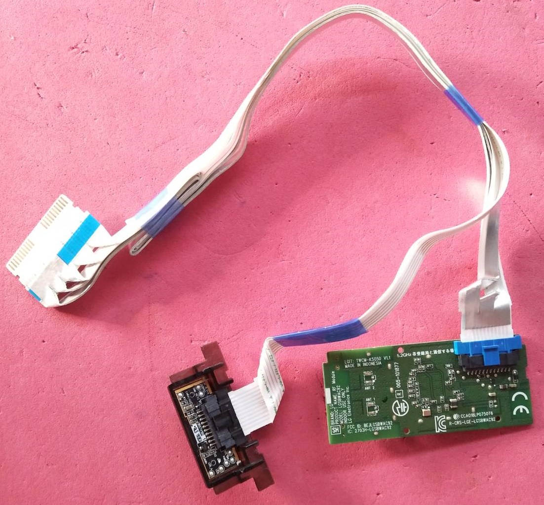 สายแพทีวีLG(แอลจี)+ตัวรับWi-Fi ของแท้ถอดจากเครื่อง รุ่น55UK6500 พาร์ทEAT64454802+EBR87149001 หรือรุ่นอื่นที่พาร์ทตรงกัน