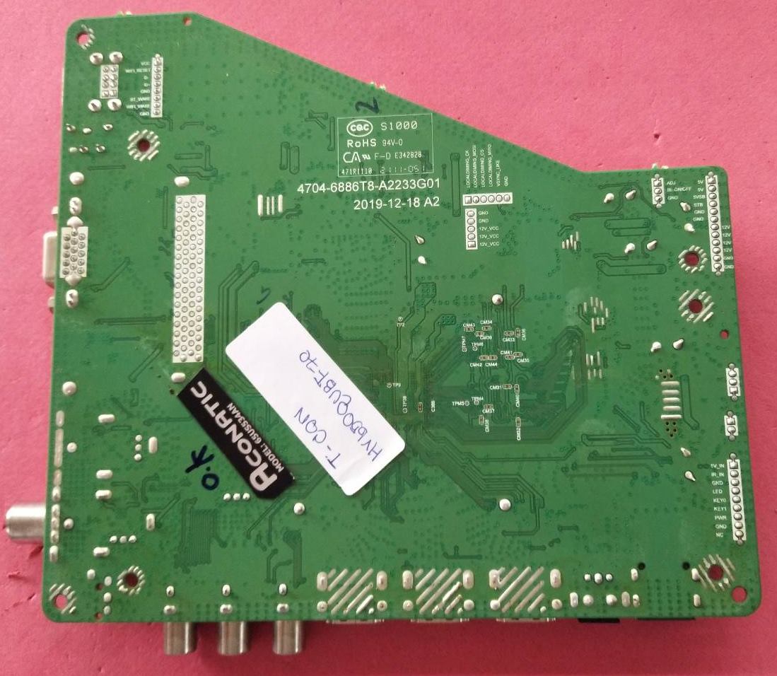 เมนบอร์ดทีวีอะโคเนติค/อะไหล่ทีวีอะโคเนติค(ACONATIC) ของแท้ถอดจากเครื่อง รุ่น65US534AN :6886T8E ทีคอนHV650QUBF70