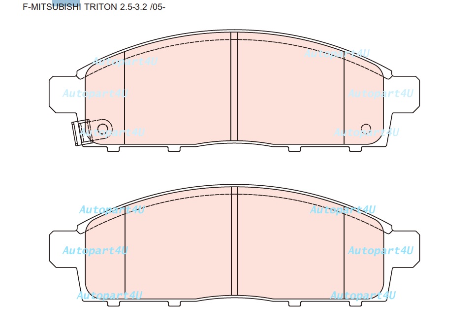 ผ้าเบรคหน้า MITSUBISHI TRITON 2WD 2.5,3.0 ปี 2005-2014