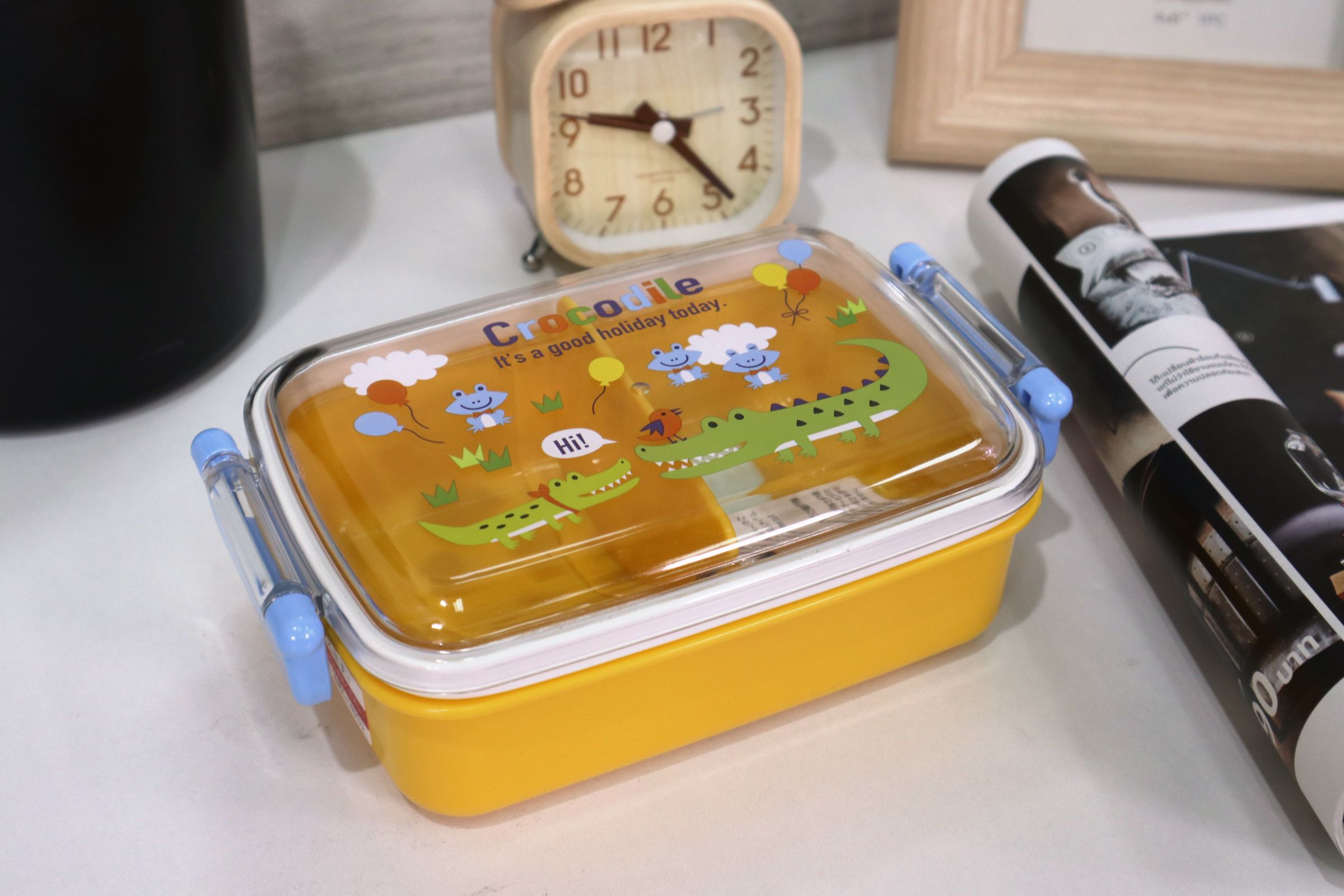 Lunch box กล่องข้าวพลาสติก ลาย Crocodile JP Quality 450ml 11x17x7 cm