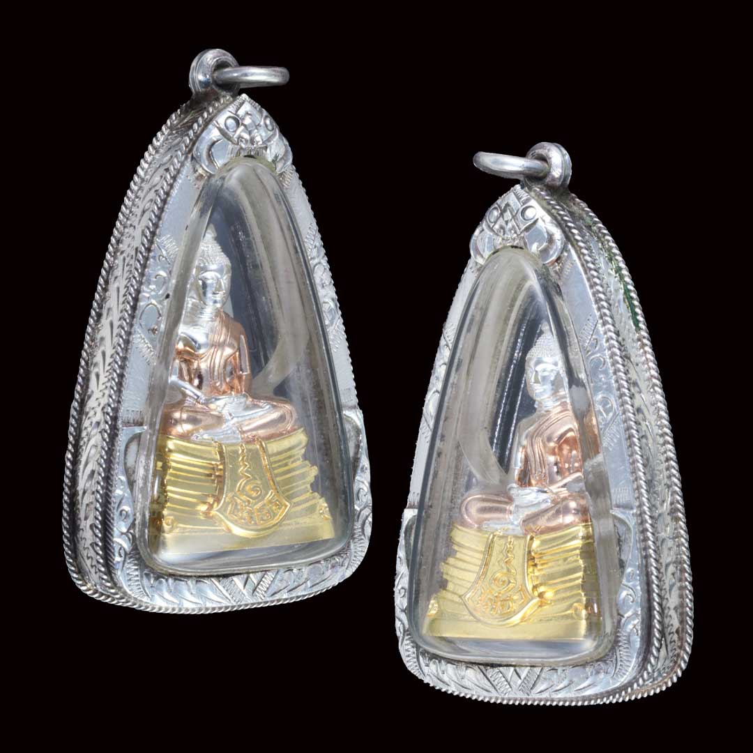 กริ่งหลวงพ่อโสธร รุ่นประวัติศาสตร์ตำรวจ ปี2562 เลี่ยมกรอบเงิน พร้อมใช้