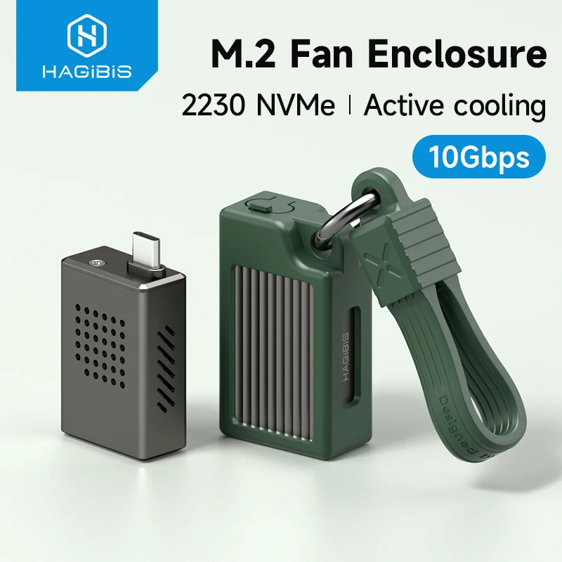 [ออกใบกำกับภาษีได้]พร้อมส่งจาก กทม ออกใบกำกับภาษีได้ Hagibis MC16 2230 M.2 NVMe SSD Enclosure with Cooling Fan for iPhone 16 15 Pro Max ProRes, USB 3.2 Gen2