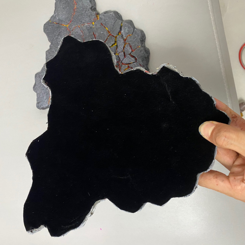 GK001ฉากพื้นหิน (มีไฟ) ไดโมราม่า ฐานวางโมเดล ฟิกเกอร์ งานฉาก งานเรซิ่น GK Resin Diorama ground Model Figure