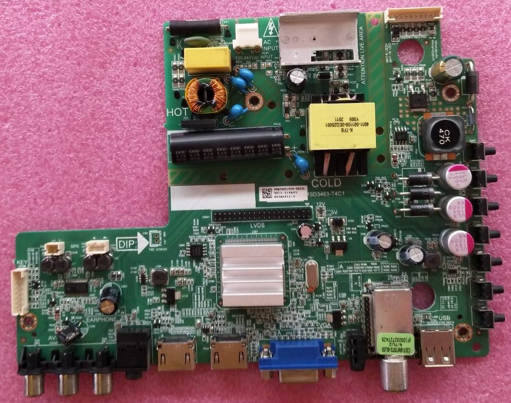 เมนบอร์ดทีวี PHILIPS ( ฟิลิปส์) มือสองพร้อมใช้งาน รุ่น24PHT4003S/67 เวอร์ชั่นทีบาร์ HV236WHB-N00