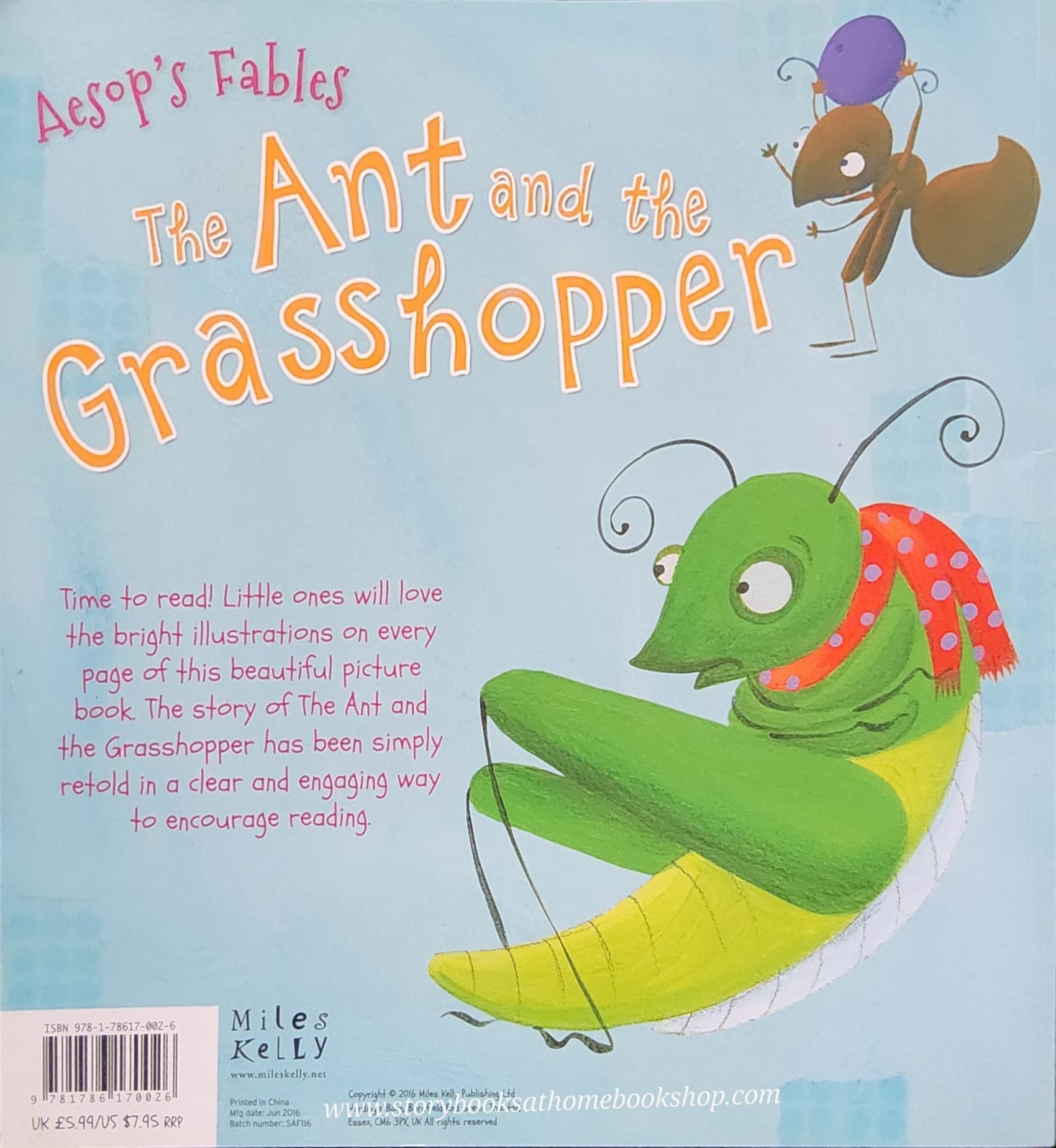 หนังสือนิทานปกอ่อน** 🍅🍓AESOP'S FABLES THE ANT AND THE GRASSHOPPER