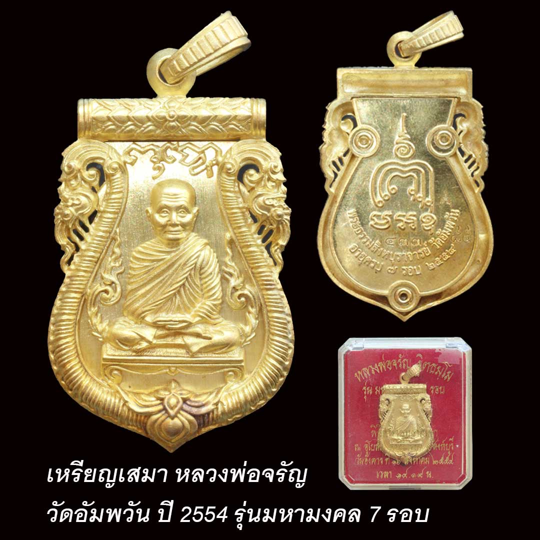เหรียญเสมาหลวงพ่อจรัญ ปี54 รุ่นมหามงคล7รอบ ตอกโค๊ต ๔๓๓ พร้อมกล่องเดิม