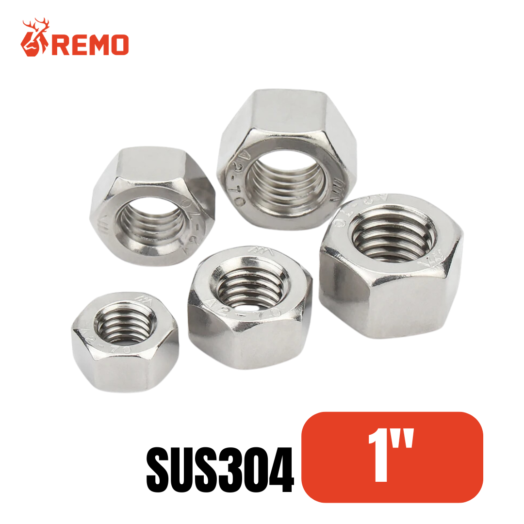 หัวน๊อตสแตนเลส 1"-8NC (1 ตัว)