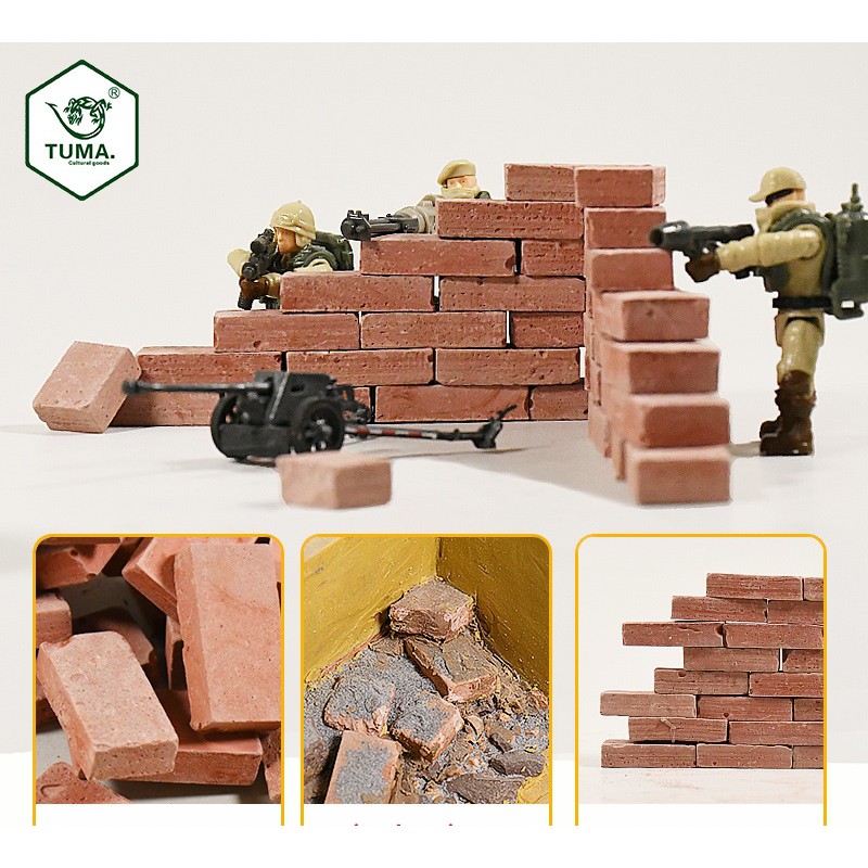อิฐ ประกอบฉาก สร้างกำแพง โมเดล ฟิกเกอร์ Simulation Brick Model Figure 1/6 (20ก้อน)