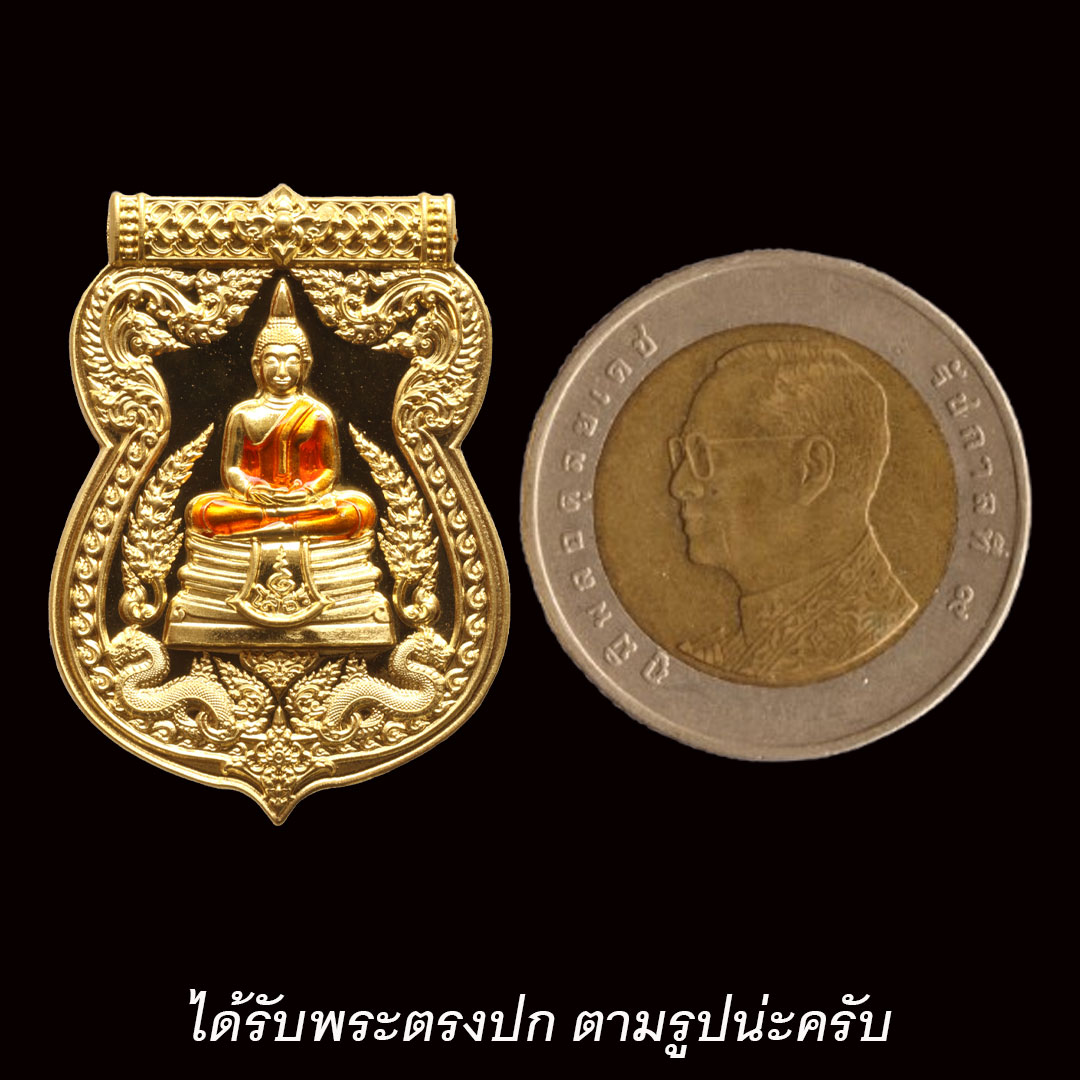 เหรียญเสมาหลวงพ่อโสธร รุ่นประวัติศาสตร์ตำรวจ ปี2568 เนื้อทองทิพย์ ลงยาจีวร โล่ห์ทองแดง เลข ๒๕๔