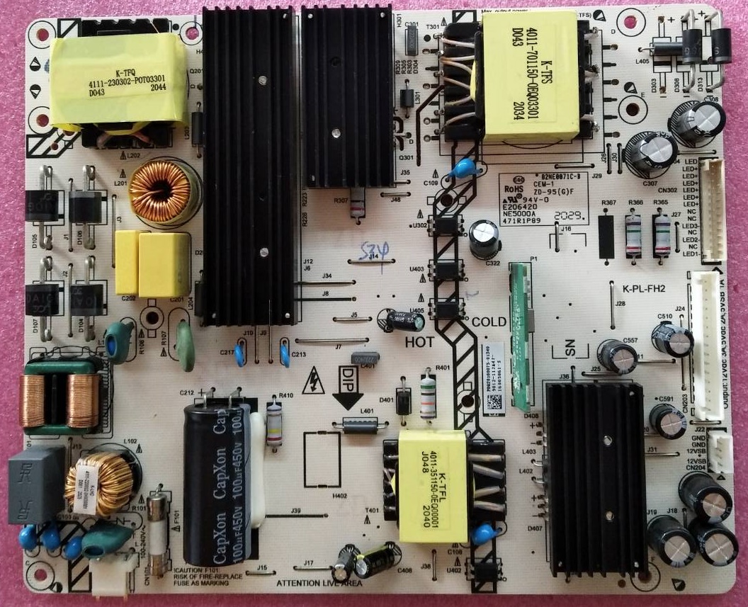 เพาเวอร์ซัพพลายทีวีชาร์ป (Power Supply TV SHARP) ของแท้มือสองถอดจากเครื่อง ใช้กับรุ่น4T-C55CJ2X