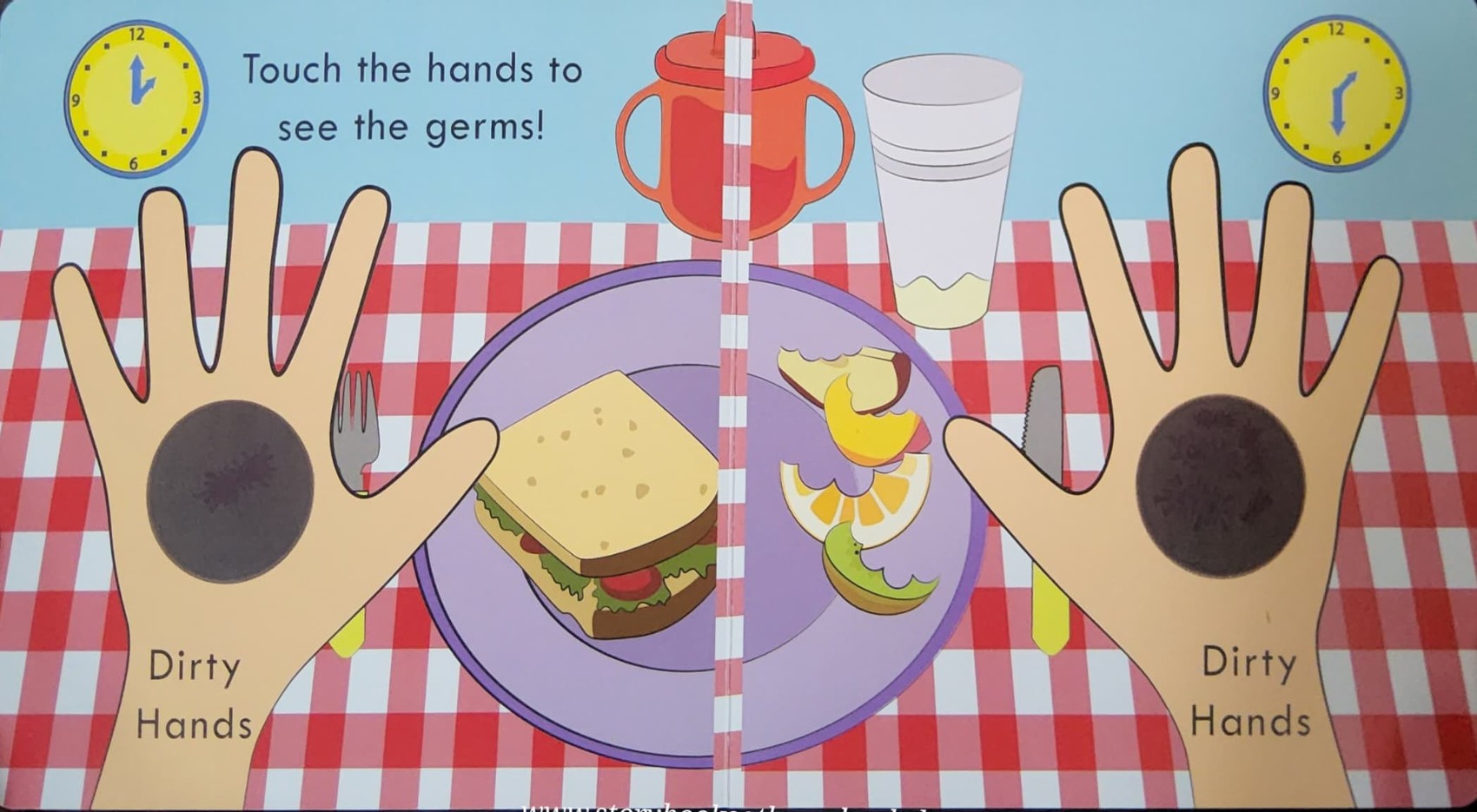 BOARD BOOK** 🍅A GERM'S JOURNEY DIRTY HANDS! CLEAN HANDS!