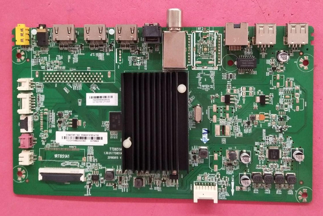 เมนบอร์ดทีวีอะโคเนติค(ACONATIC) มือสองพร้อมใช้งาน รุ่น55RS543AN พาร์ทบอร์ด TTD851A1 พาร์ทสติ๊กเกอร์บอร์ด 02-MART2851-TA22 ทีบาร์ ST5461D13-2