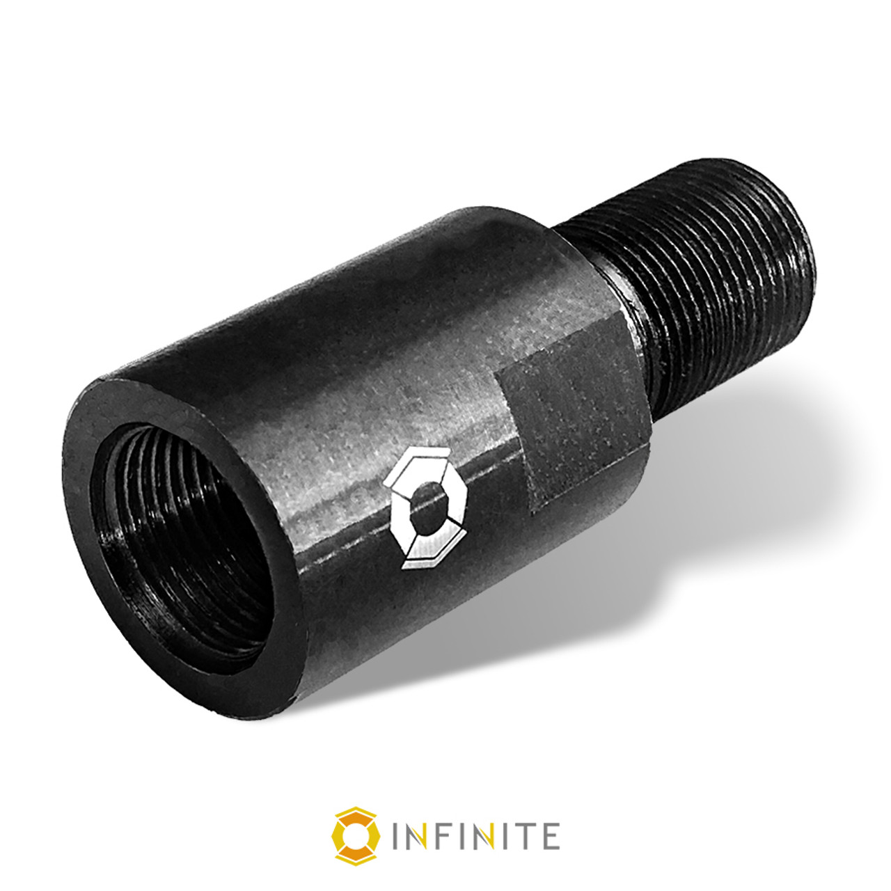 INFINITE PRODUCT SOLUTIONS - [1/2-28] Barrel Extension (Black Steel) - 1" - Fits .223 / 5.56 /.22/9mm