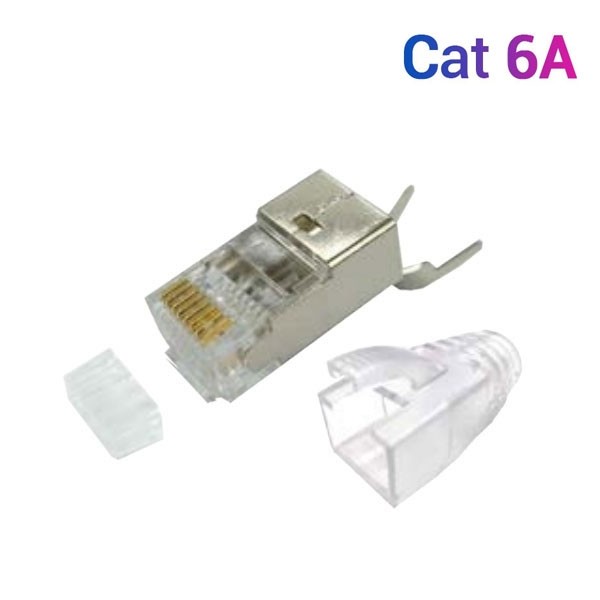 Shield CAT 6A RJ45 Modular PLUG w/Plug Boot (สีใส) บรรจุ 1 หัว / Pkg.
