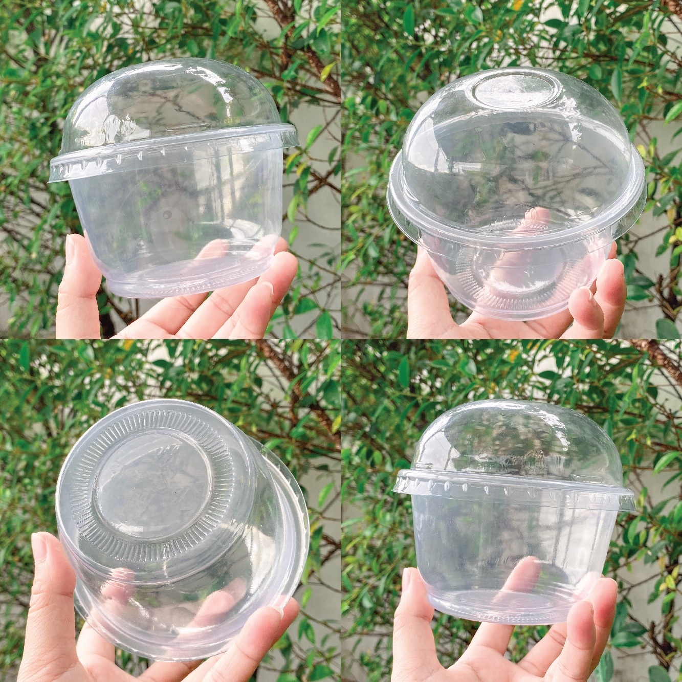 Toripac ชามใส ถ้วยน้ำแข็งใส 15 ออนซ์ ปาก 116 มม. พลาสติก PP พร้อมฝาปิด (50 ชุด/แพ็ค)