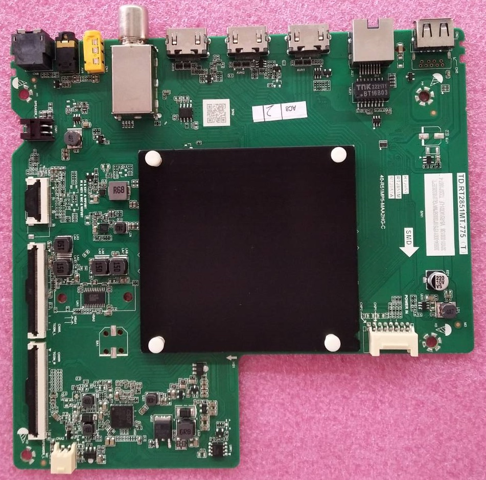เมนบอร์ดทีวีทีซีแอล (Mainboard TV TCL) ของแท้ถอดจากเครื่อง รุ่น55T635 พาร์ทTD.RT2851MT.775(T) ทีบาร์ST5461D12-4