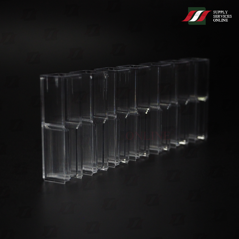 Semi Micro Cuvette 1.5ml. คิวเวต เนื้อ PS ขนาด 1.5มล.100 ชิ้น / 1 กล่อง!!!สินค้ามีจำนวนจำกัด 10 ชุดสุดท้าย!!!