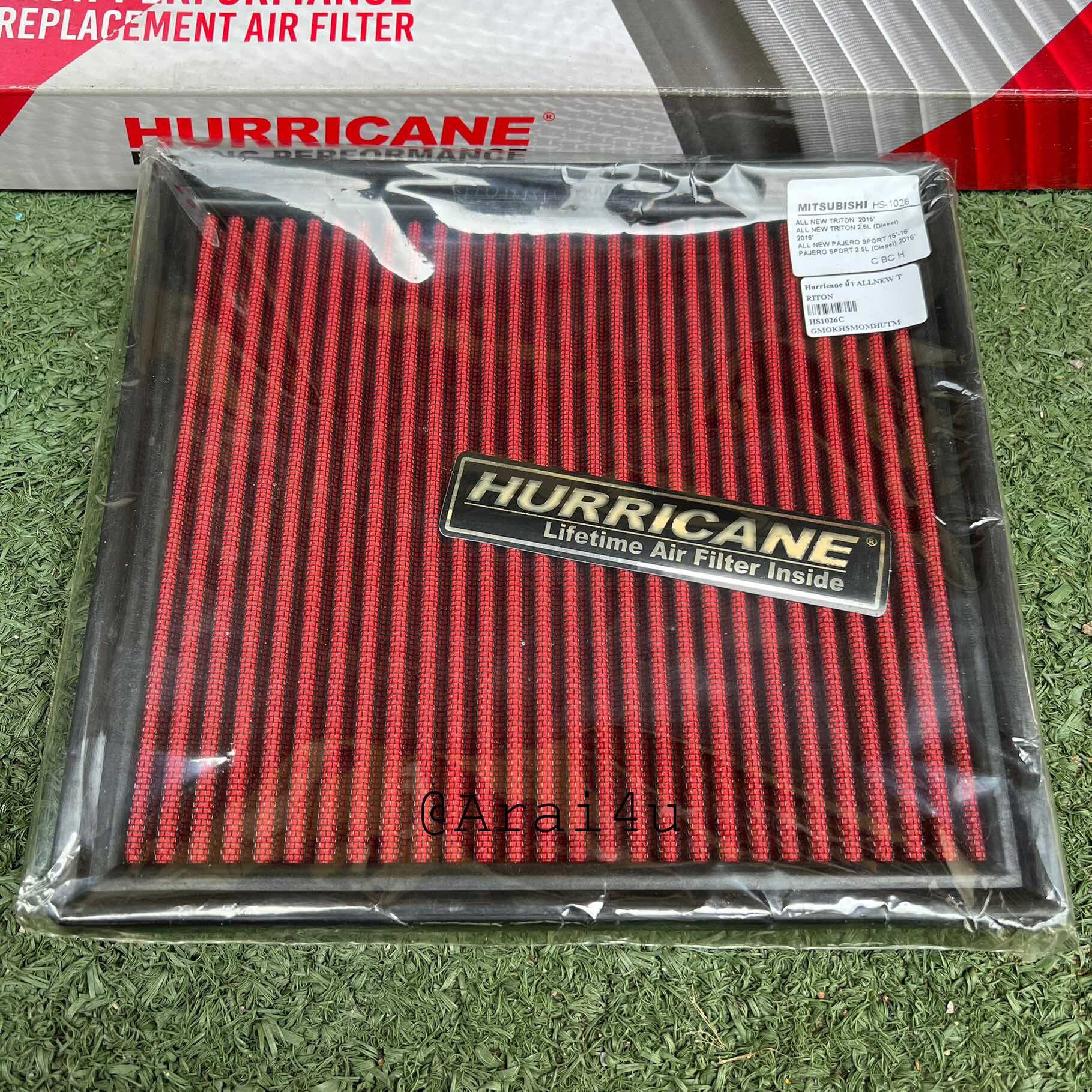 HURRICANE กรองอากาศ ผ้า MUTSUBISHI TRITON ALL NEW 2.4/2.5 2015🔺, ALL NEW PAJERO SPORT2.4/2.5 2015🔺