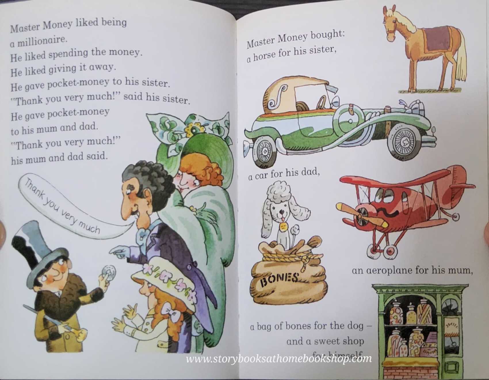 หนังสือนิทานปกอ่อน** 🍅🍓HAPPY FAMILIES:MASTER MONEY THE MILLIONAIRE BY ALLAN AHLBERG AND ANDRE AMSTUTZ