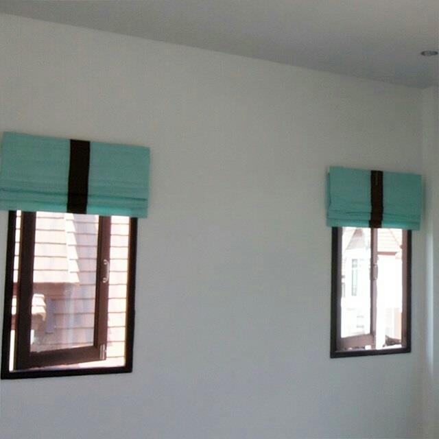 ผ้าม่านพับ โทนสีฟ้า