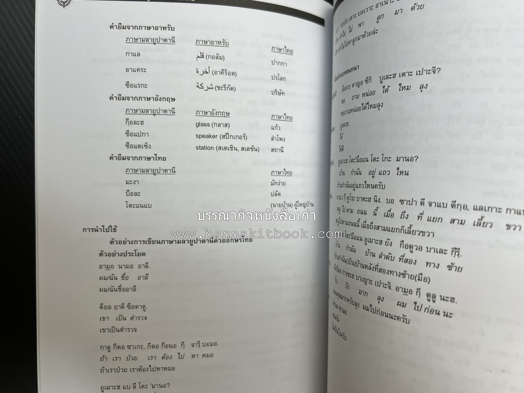 ภาษามลายูปาตานี คู่มือระบบอักษรไทย ฉบับราชบัณฑิตยสถาน โดย : ศาสตราจารย์ ดร.ปัญญา บริสุทธิ์.