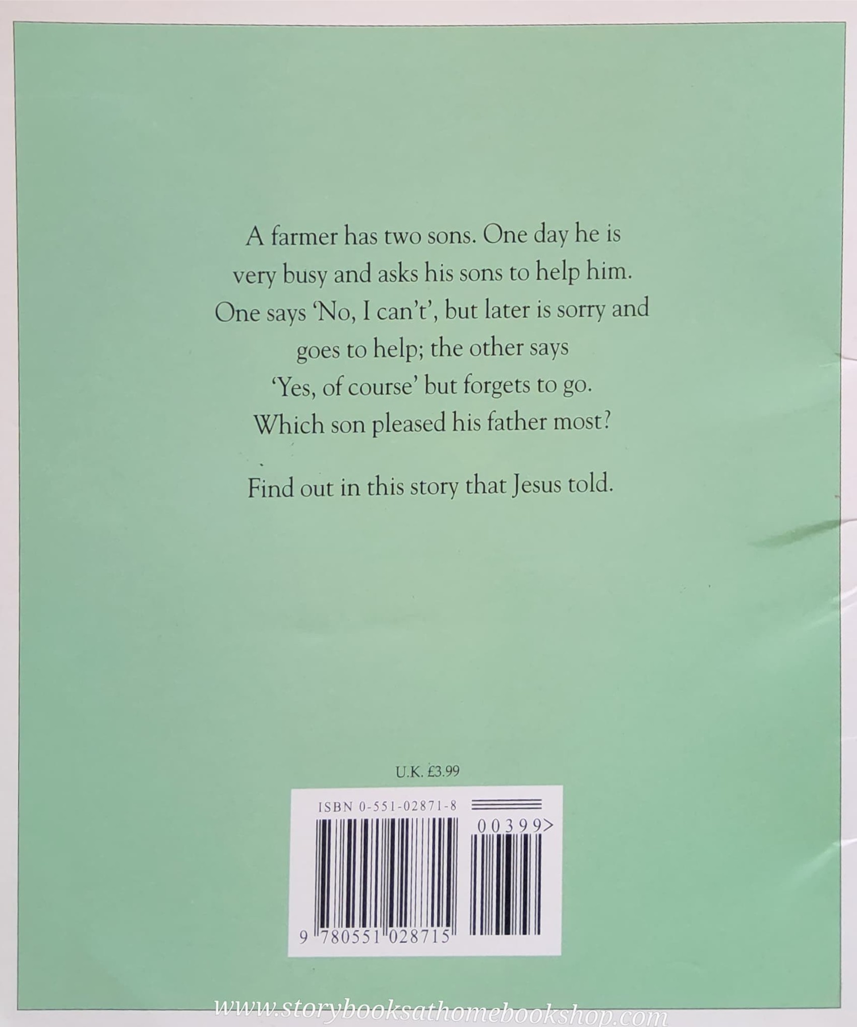 หนังสือนิทานปกอ่อน** 🍅STORIES JESUS TOLD THE TWO SONS