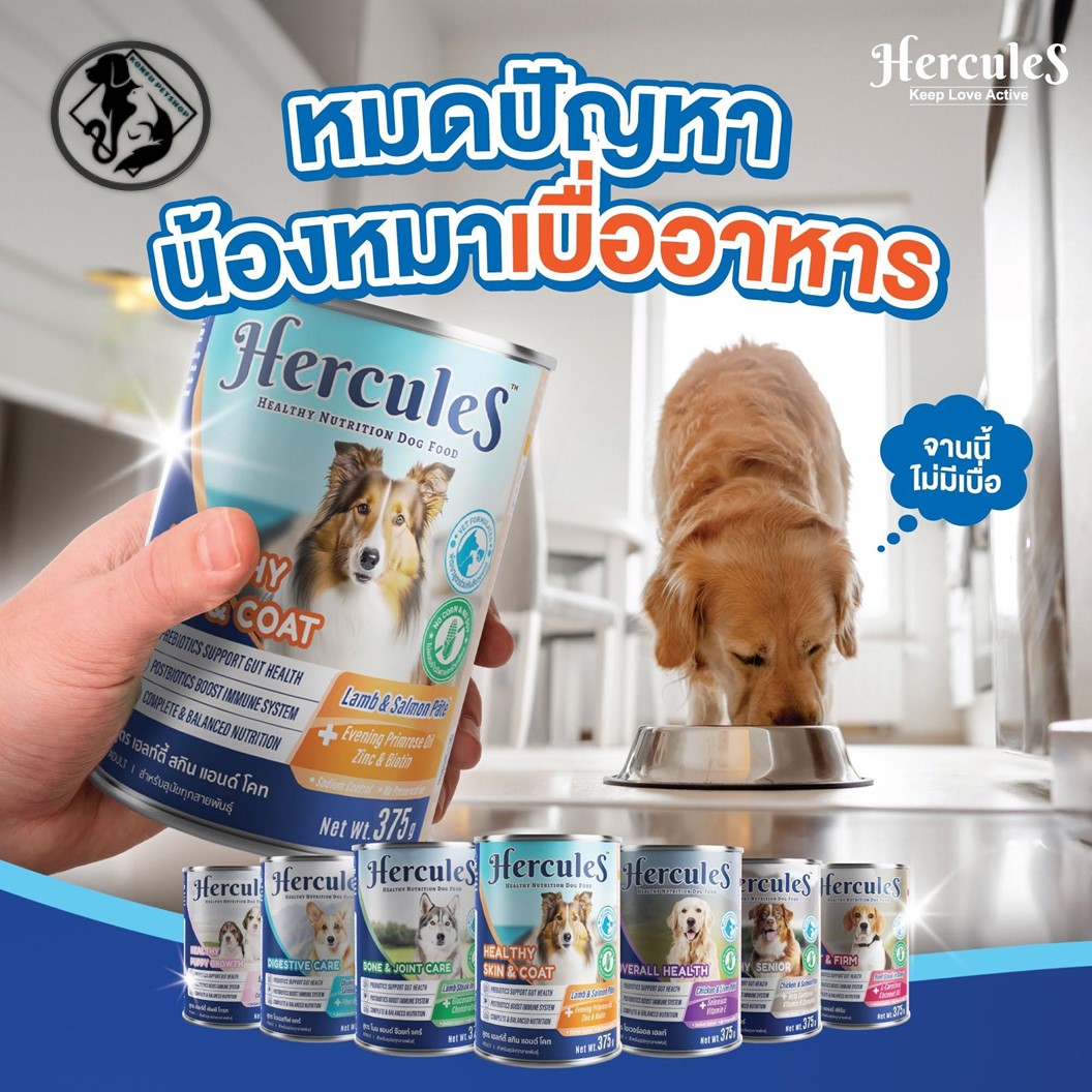 Hercules สูตรใหม่ อาหารเปียกกระป๋อง สุนัข ขนาด 375g Premium Performance