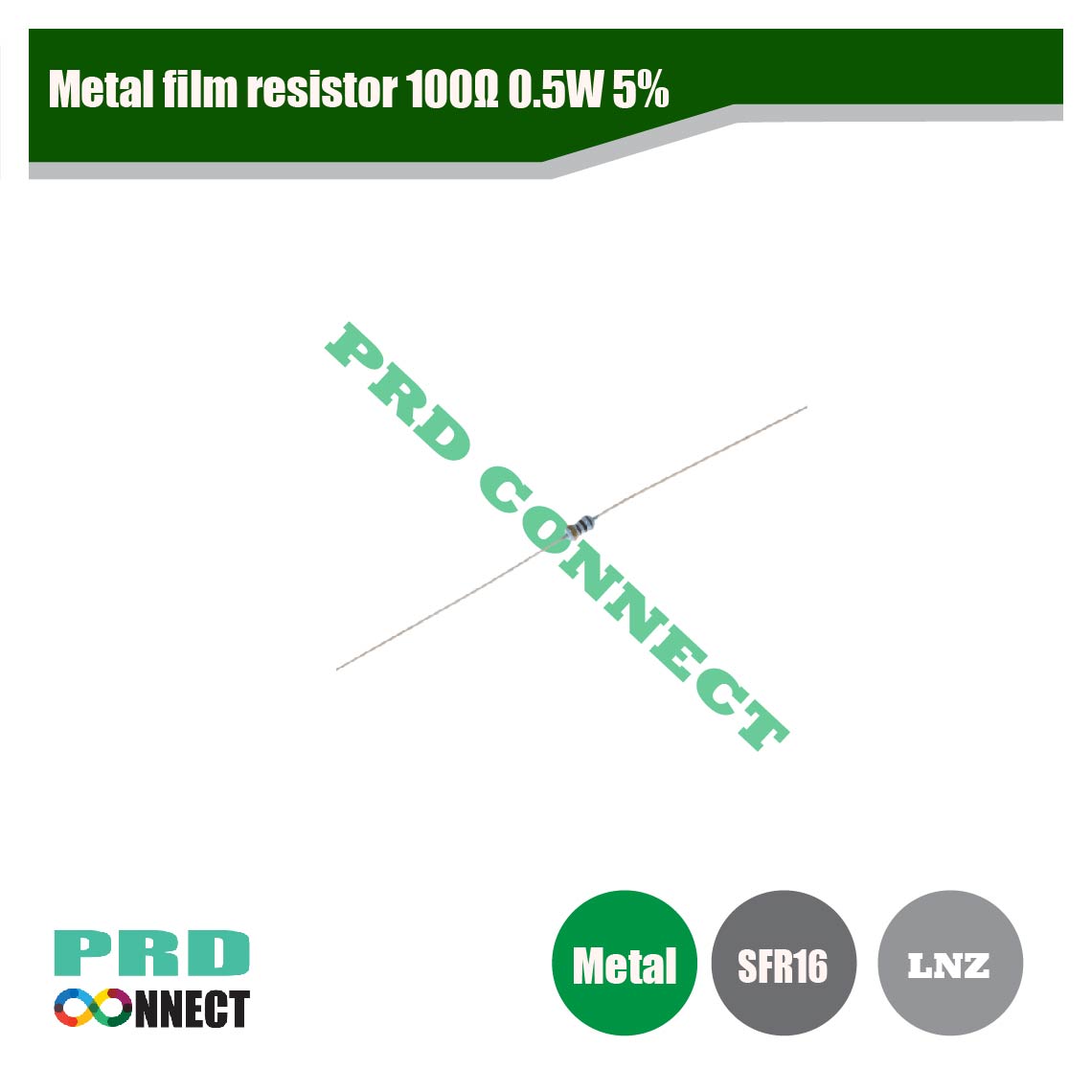 Metal film resistor 100Ω 0.5W 5%