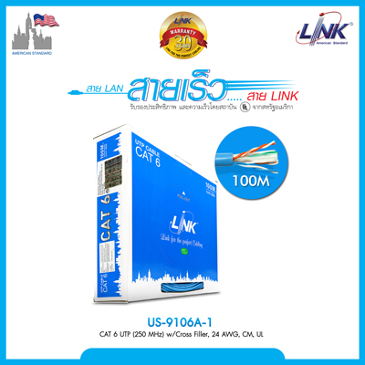 CAT6 UTP (250 MHz) w/Cross Filler, 24 AWG, CM Blue 100 M./Easy Box