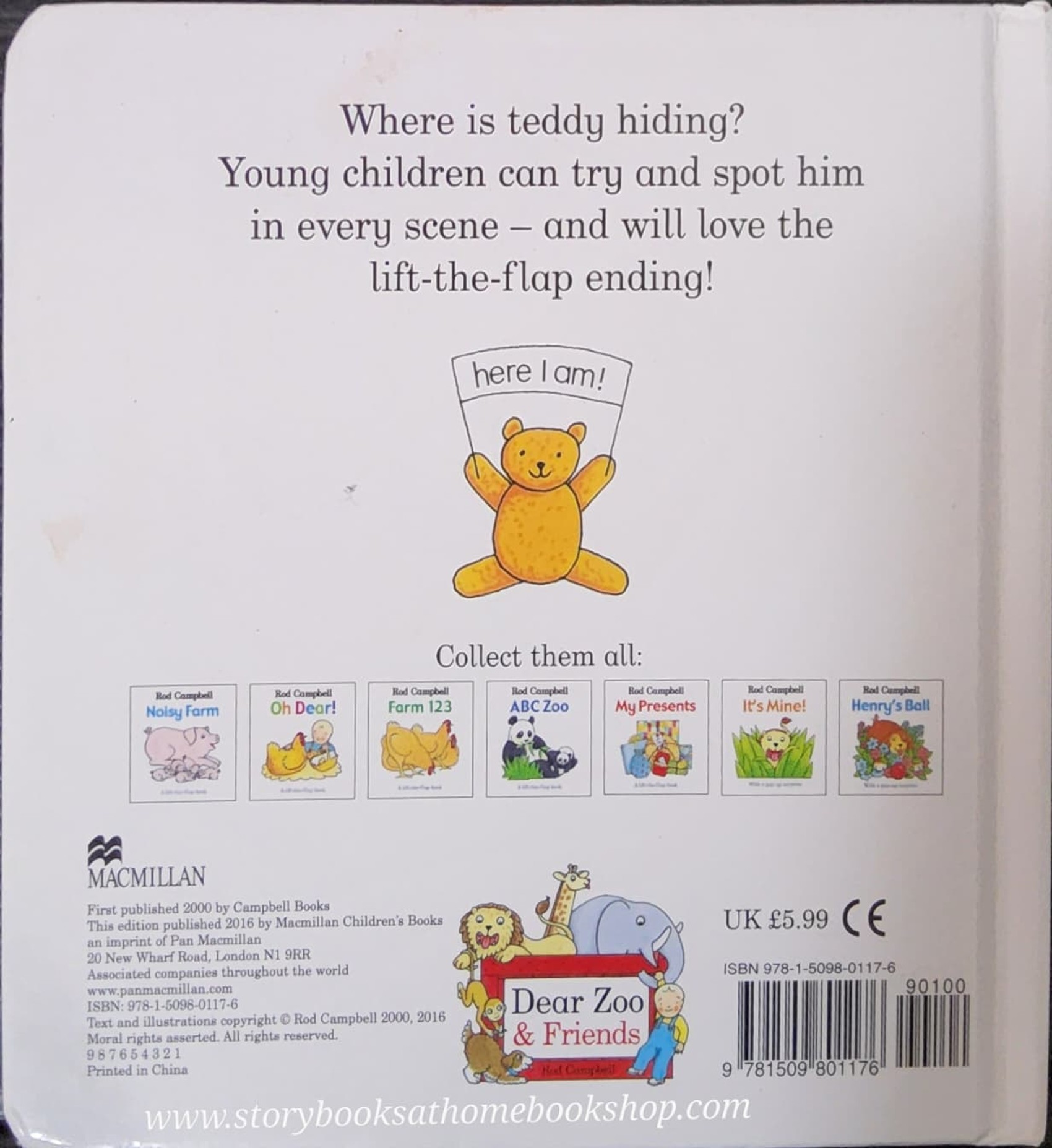 BOARD BOOK** 🍅🍅WHERE'S TEDDY? BY ROD CAMPBELL
