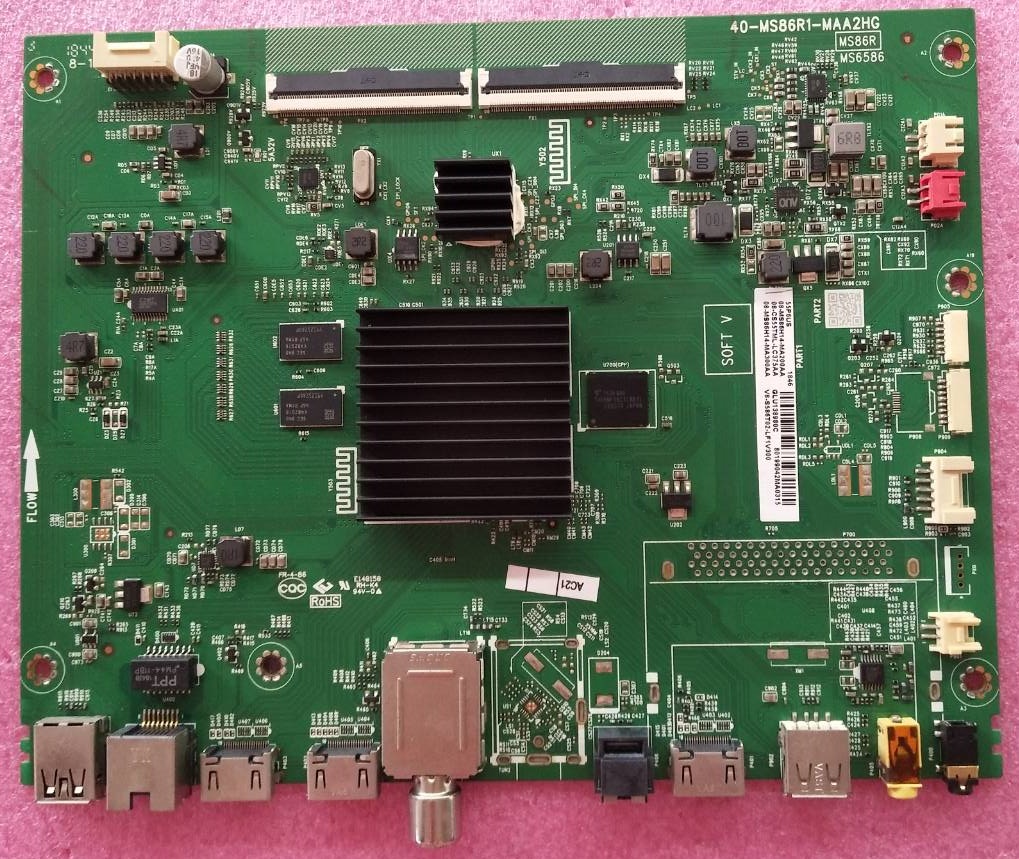 เมนบอร์ดทีวีทีซีแอล (Mainboard TV TCL) ของแท้ถอดจากเครื่อง ใช้กับรุ่น LED55P6US พาร์ท 40-MS86R1-MAA2HG เวอร์ชั่น 2 สายแพ