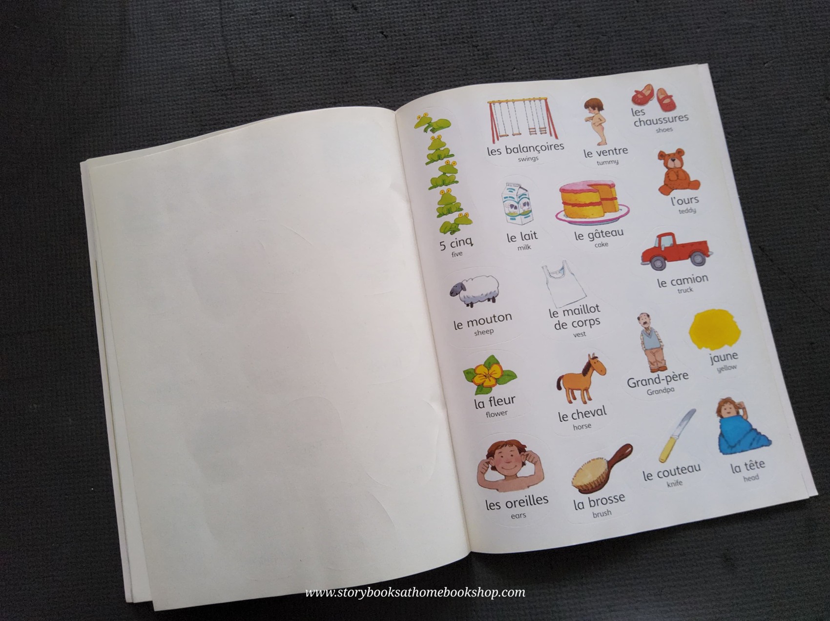 KNOWLEDGE BOOK** ♥️USBORNE FIRST HUNDRED WORDS IN FRENCH STICKER BOOK