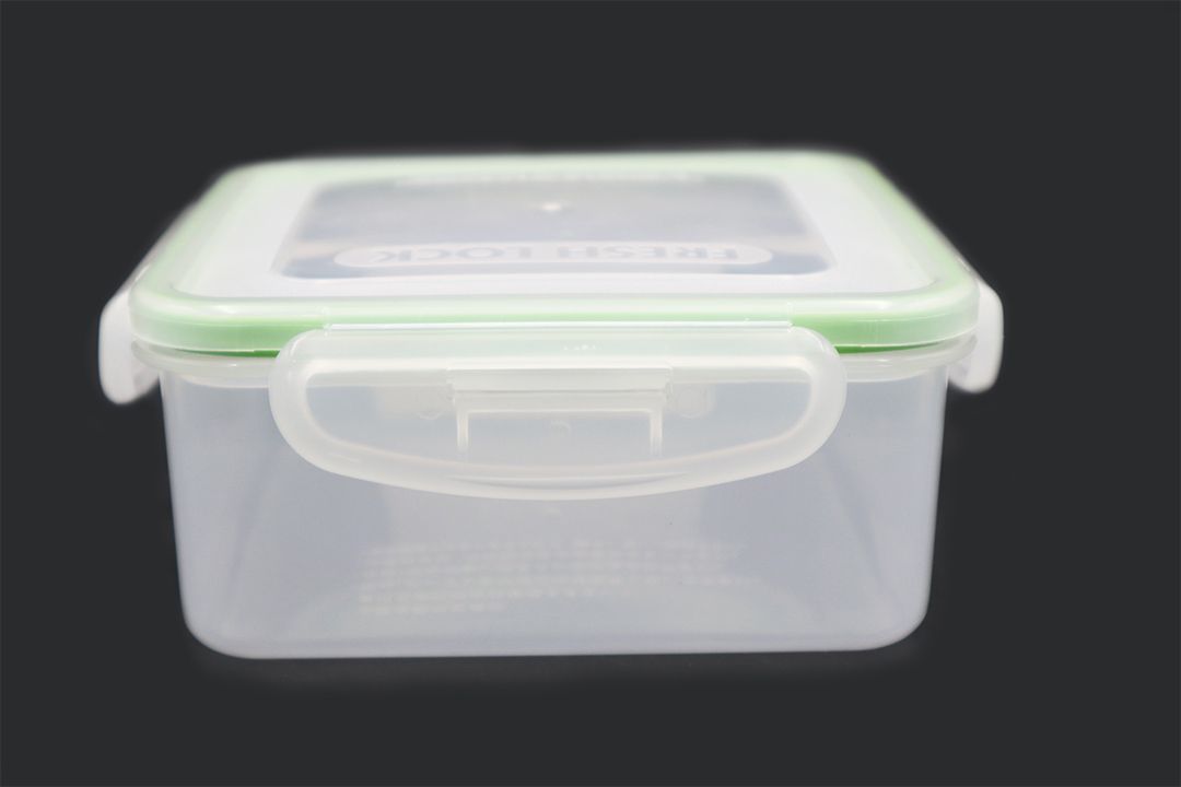 Food Container กล่องถนอมอาหารพลาสติก JP Quality 600ml 14x14x6cm สีเขียว 214 Green