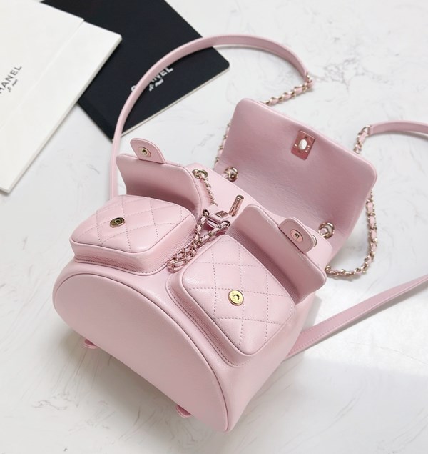 [Pre-order]Chanel Small Backpack In Grain Calfskin With Gold-Tone Metal Lilac งาน VIP คุณภาพที่ดีที่สุด