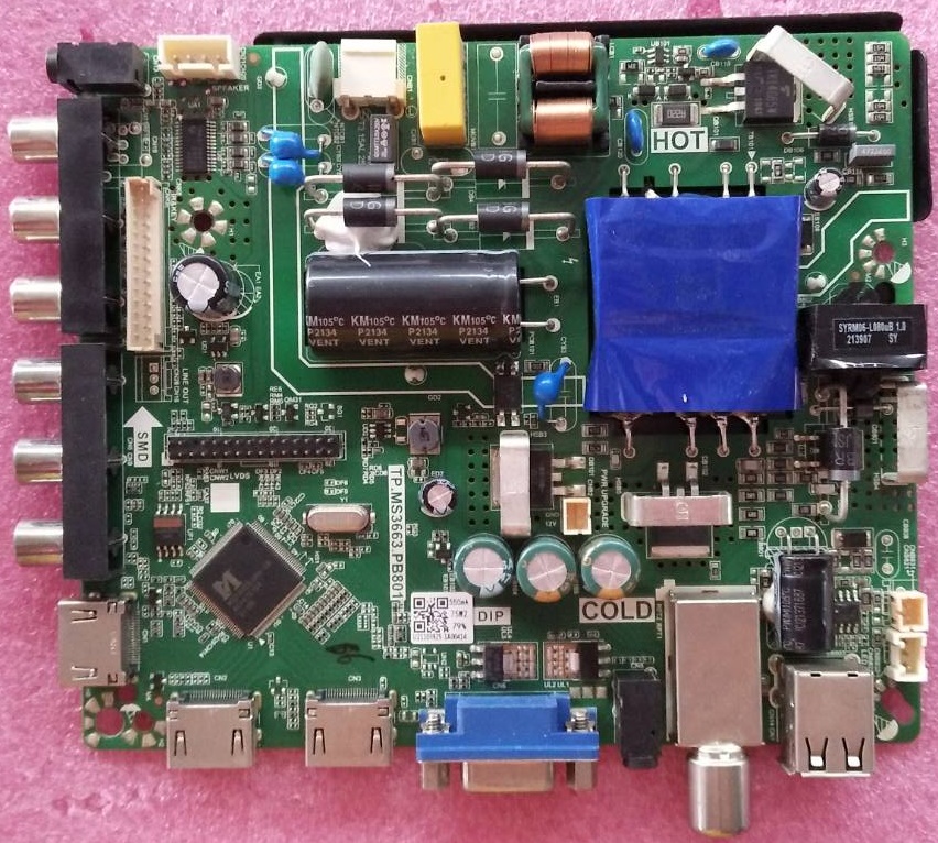 วันบอร์ดทีวีอะโคเนติค ACONATIC) มือสองพร้อมใช้งาน ใช้กับรุ่น 43HD511AN พาร์ทTP.MS3663.PB801 จอCC430LV1D Ver.02