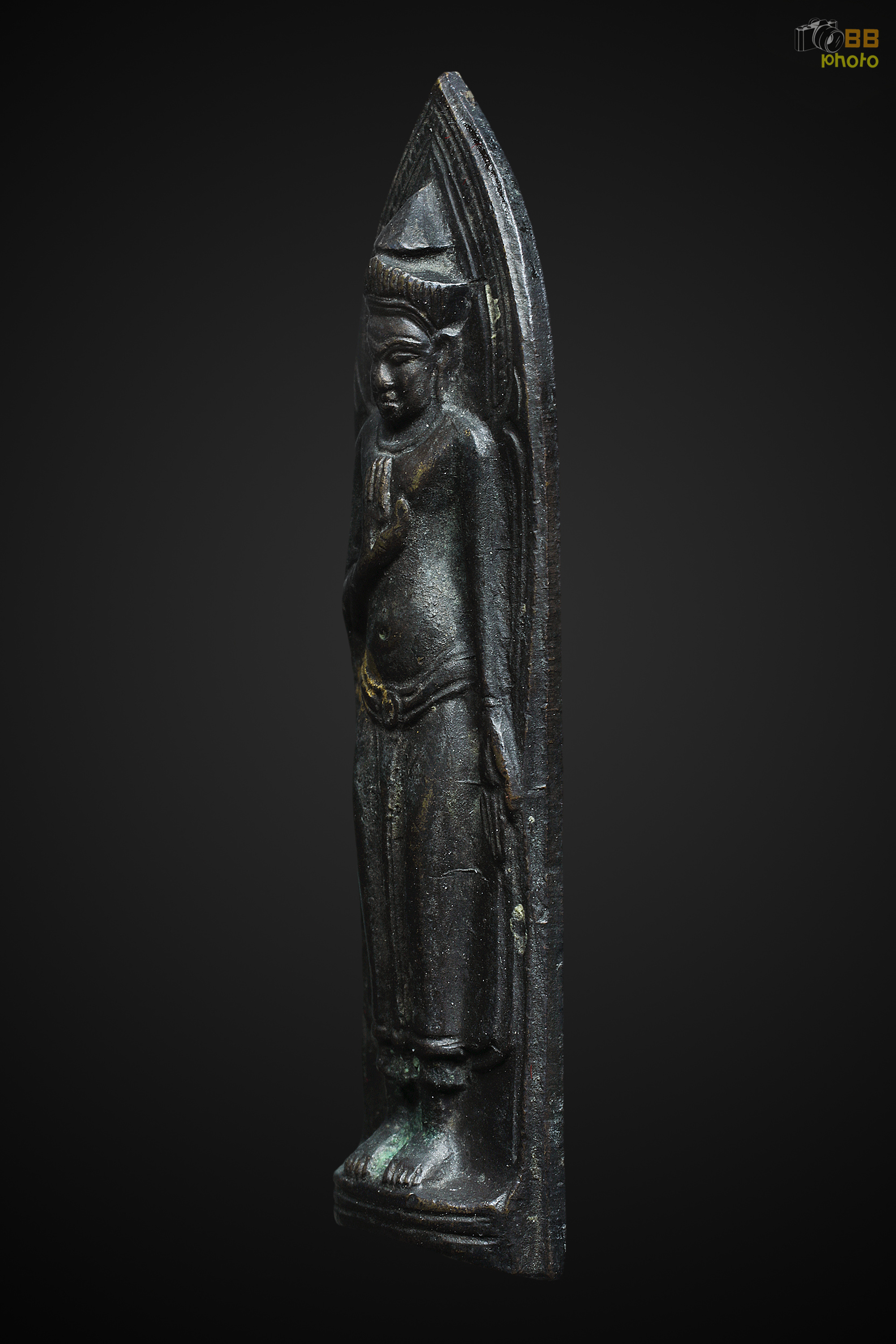 พระร่วงหลังรางปืน วัดพระสิงห์ ปี 2512 พิมพ์ร่องใหญ่ (เนื้อทองแดงรมดำ)