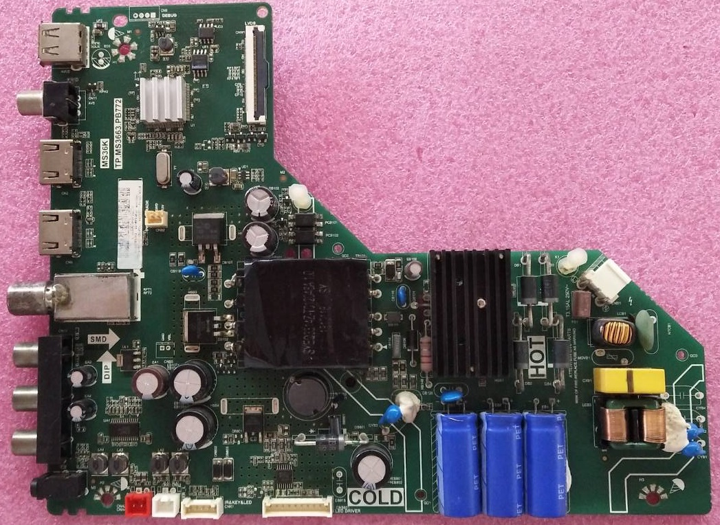 วันบอร์ดทีวี ทีซีแอล TCL ของแท้ถอดจากเครื่อง ใช้กับรุ่น LED40D2940 พาร์ท TP.MS3663.PB772