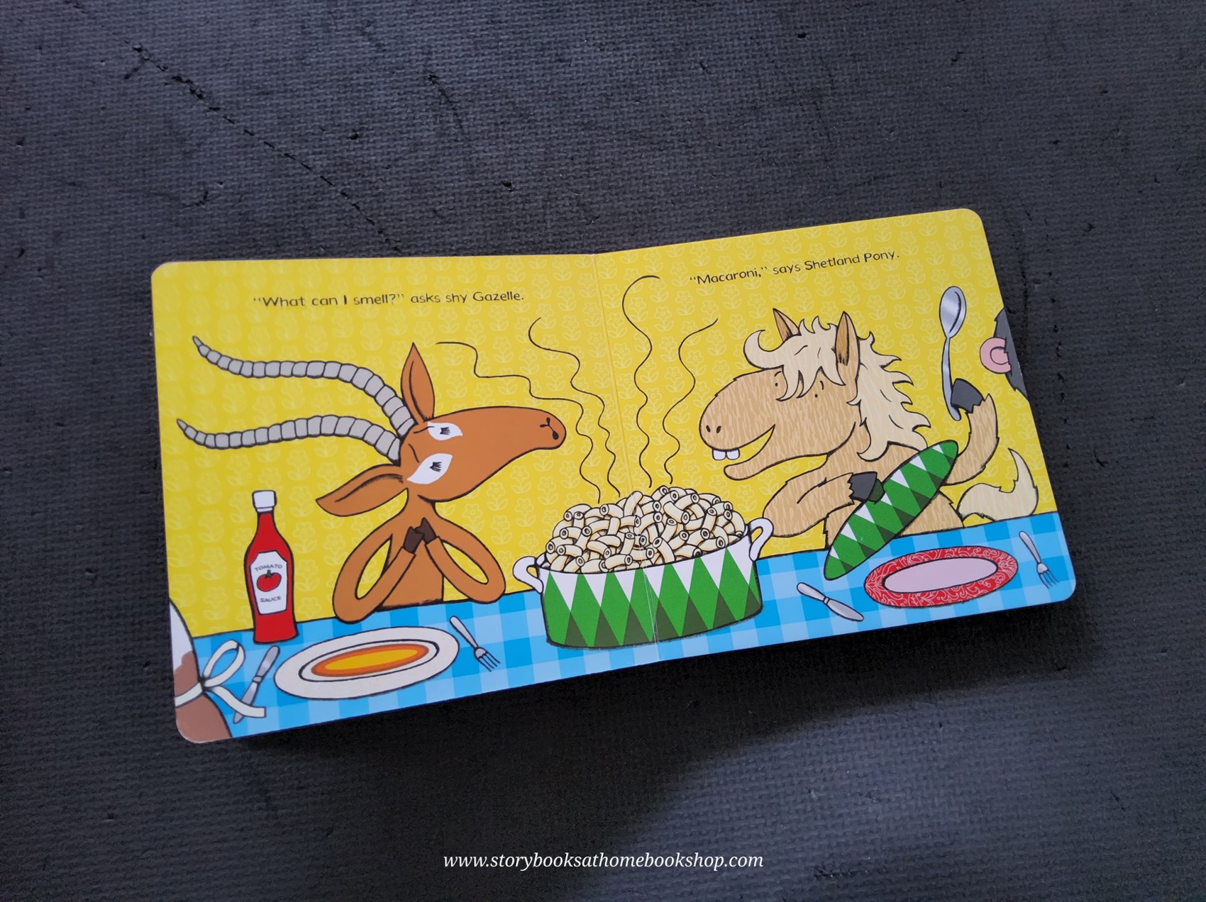 BOARD BOOK ** 🍅CHOCOLATE MOUSSE FOR GREEDY GOOSE BY JULIA DONALDSON.NICK SHARRATT