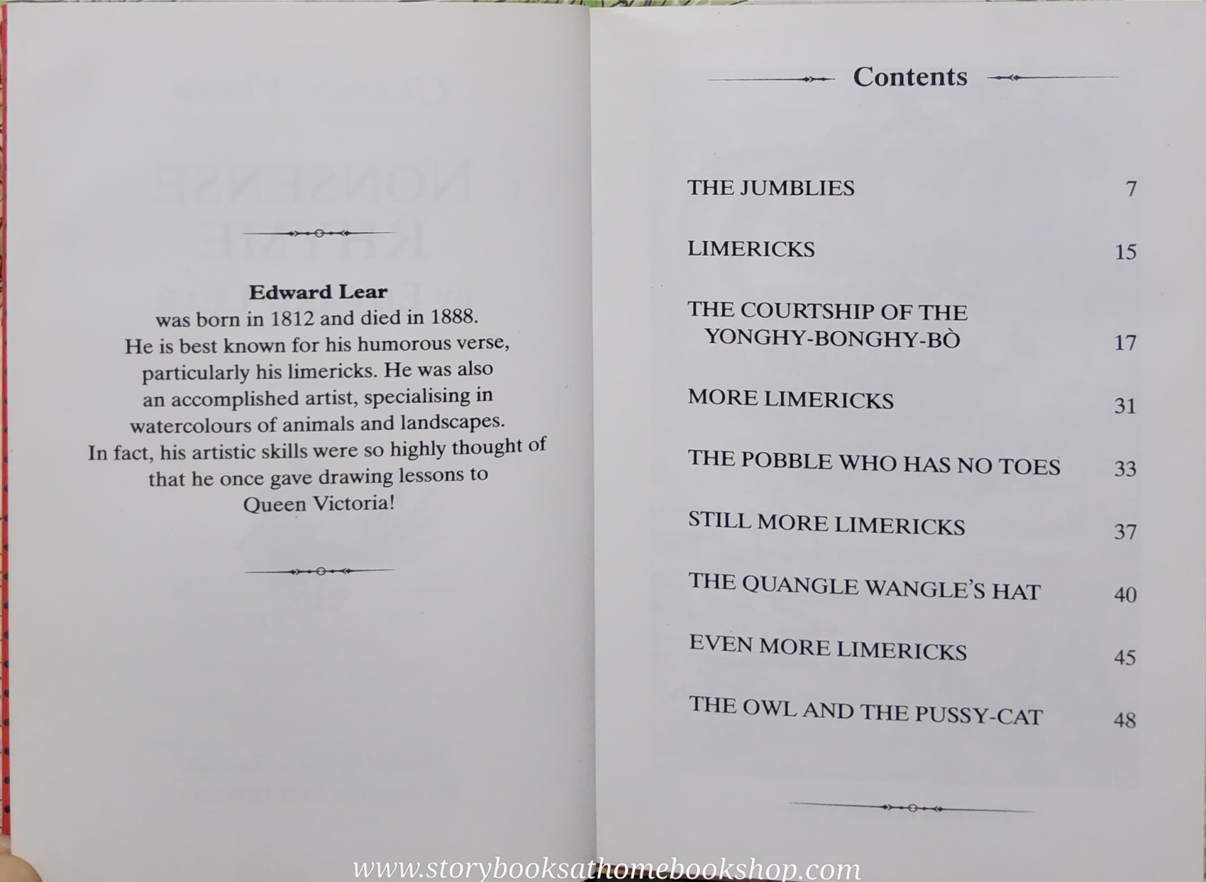หนังสือนิทานปกแข็ง ** ♥️ CLASSIC VERSE: NONSENSE RHYME ♥️