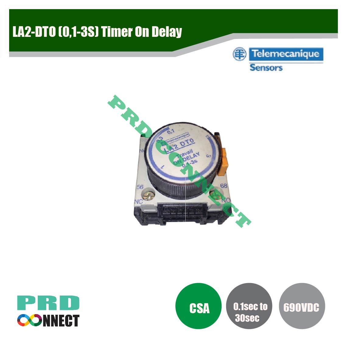 LA2-DTO (0,1-3S), Timer On Delay Telemecanique