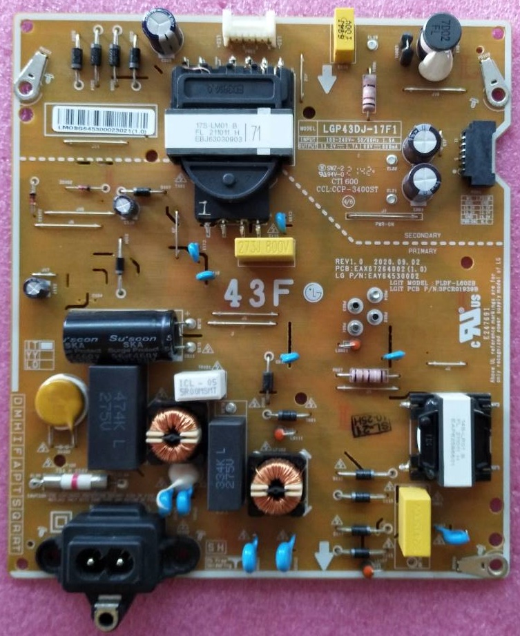 ซับพลายทีวี แอลจี LG ของแท้ถอดจากเครื่อง รุ่น 43LK5750 43LJ550T 43LK5700PTA 43LM5700 พาร์ทEAY64530001 EAY64530002 EAX67264002