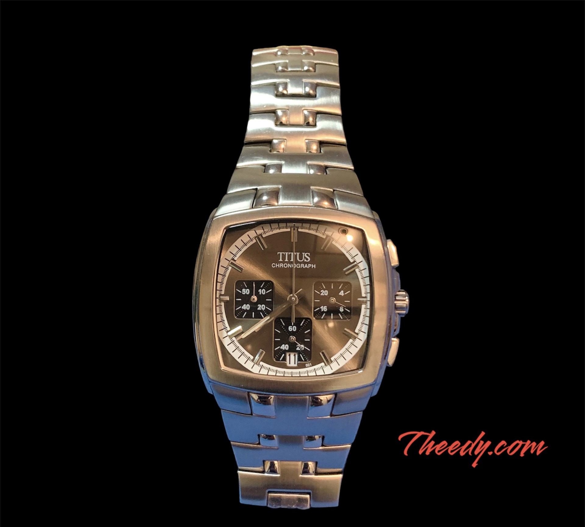นาฬิกาข้อมือ ยี่ห้อ Sovil Titus ทรงเหลี่ยม ขนาด 36 mm Chronograph