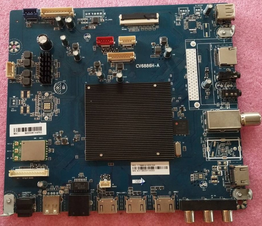 วันบอร์ดทีวีไฮเออร์ HAIER อะไหล่แท้มือสองพร้อมใช้งาน ใช้กับรุ่นLE50K8000UA LE50M9000 พาร์ทติดบอร์ดCV6886H-A ทีคอน CCPD-TC495-00 V3.0