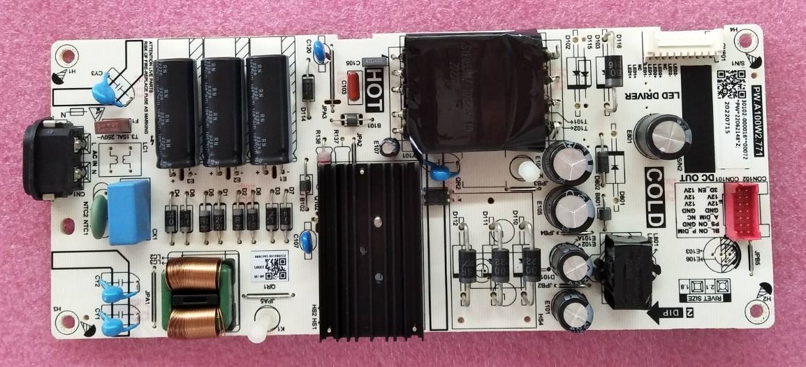 เพาเวอร์ซัพพลายทีวี ทีซีแอล (Power Supply TV TCL) มือสองพร้อมใช้งาน รุ่น55T635 พาร์ทติดบอร์ดPW.A100W2.771