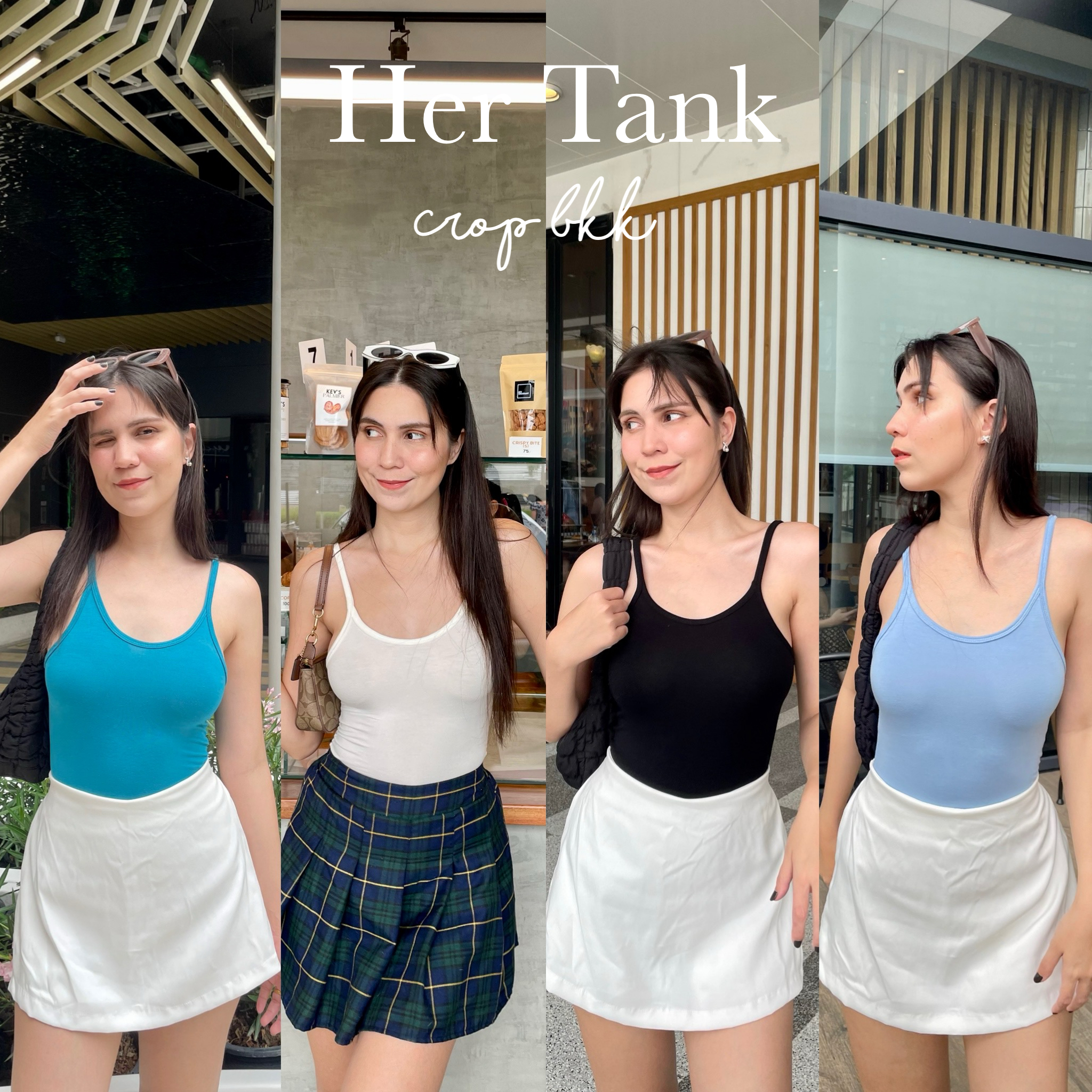 🦋Her Tank🦋 เสื้อกล้ามผ้าหนา ความยาวพอดี งานดีมากๆ สวยแบบสายฝอ