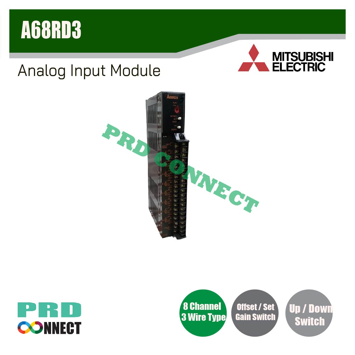 A68RD3, analog module, Mitsubishi Electric